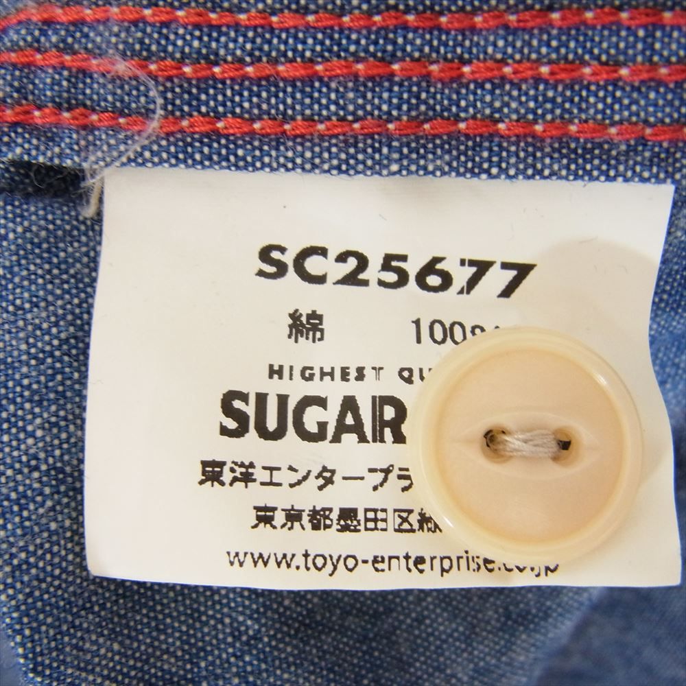 SUGAR CANE シュガーケーン デニム シャンブレー シャツ M【中古】