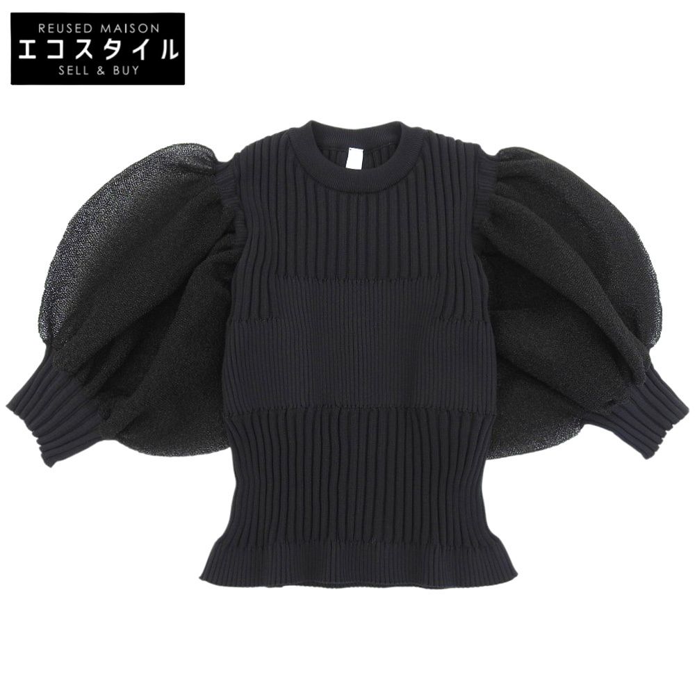 CFCL シーエフシーエル FLUTED LUCENT SHORT PUFF SLEEVE TOP トップス レディース ブラック F CF009KN120 F