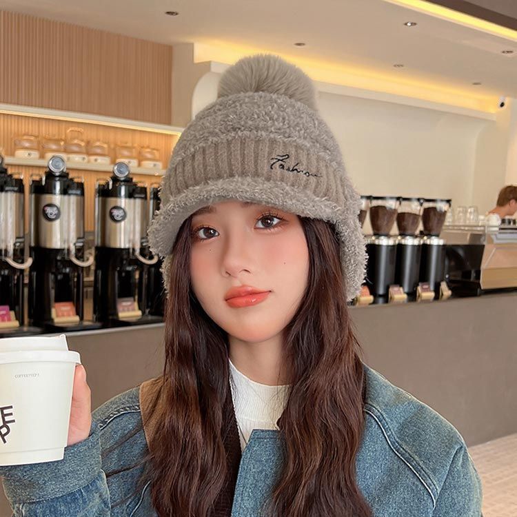 未使用 耳あて付きニットキャップ ニット帽 ニット帽 防寒 ホワイト 無地 おしゃれ 耳あて付き ボア 冬 かわいい イヤーウォーマー レディース ニ kongban425