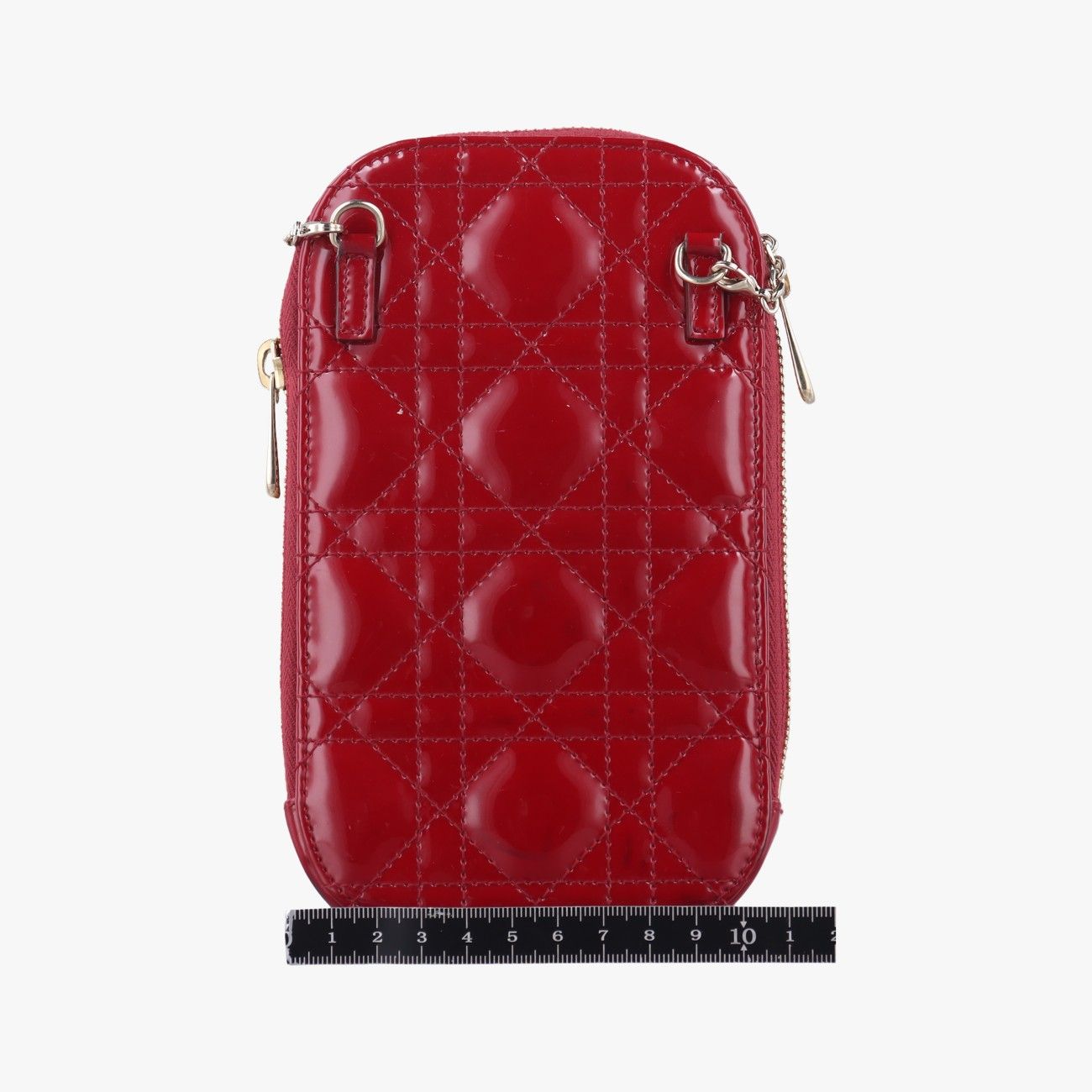 クリスチャンディオールChristian Diorレディ ディオール カナージュ フォン ホルダーレッドパテント56-MA-0261