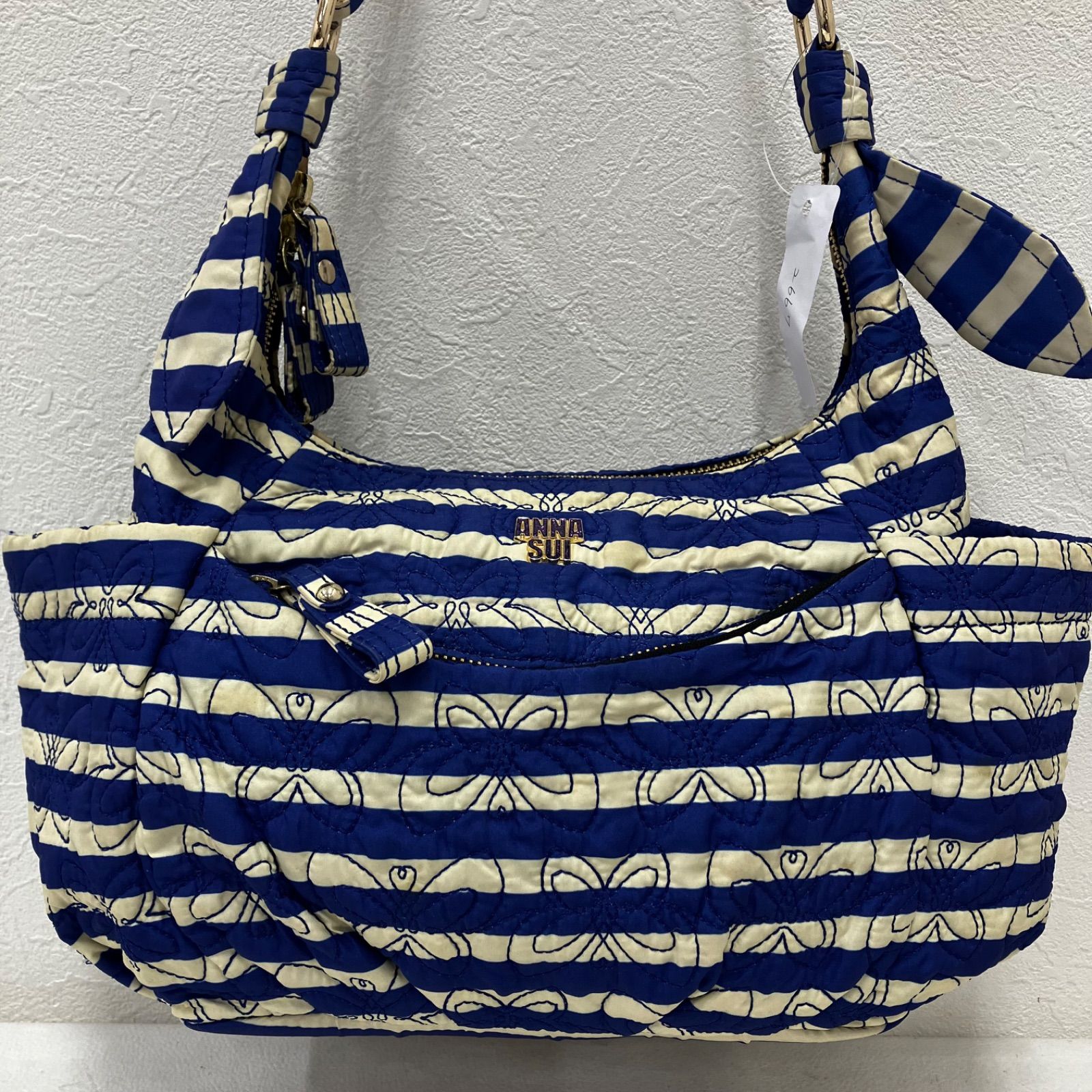 2667 ANNA SUI アナスイ ショルダーバッグ ボーダー キルティング 