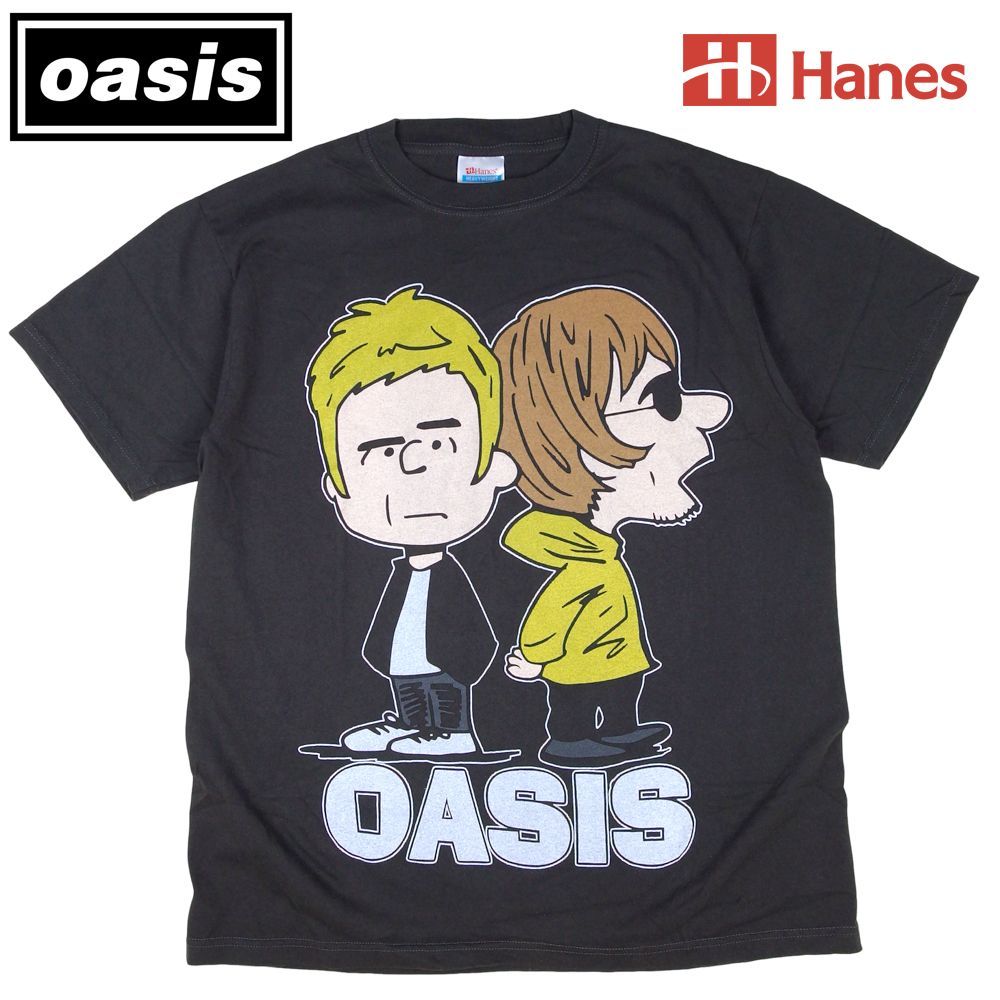262 OASIS オアシス Tシャツ 美品 Hanes製 チャコール Lサイズ