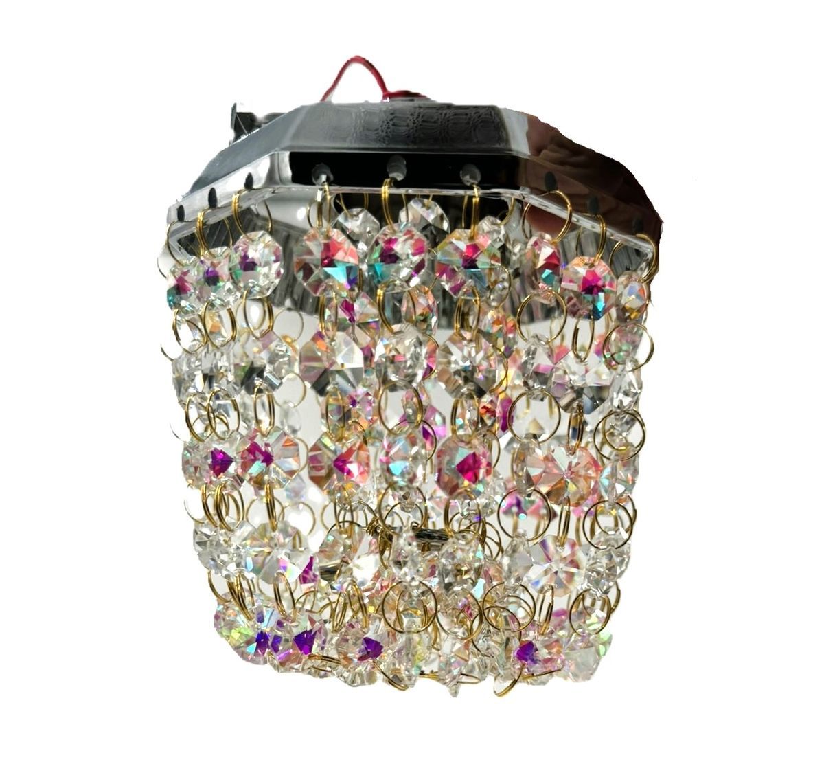 リンゴ型風シャンデリア 12 24V共用 軽トラや乗用車の天吊り用にちょうどいいサイズ♪ 電球色