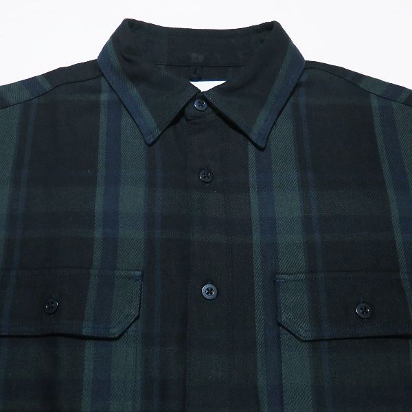 WTAPS ダブルタップス 21AW DECK/LS/COTTON.FLANNEL.TEXTILE 212TQDT-SHM05 デッキ ロングスリーブ コットン フランネル シャツ グリーン 長袖 サイズ02(M)