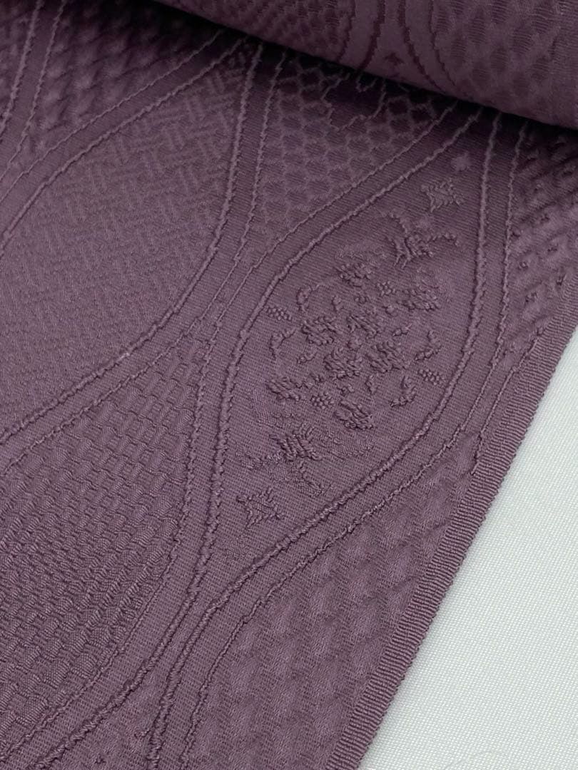 コート地 ふくれ織 紋意匠 葡萄鼠色 正絹 反物 - メルカリ