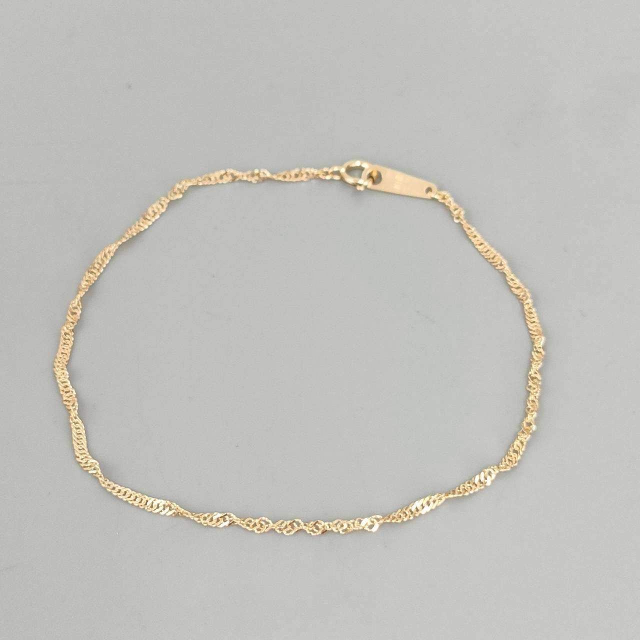 18金 K18 スクリューブレスレット 造幣局刻印 レディース 0.98g 18㎝ D289