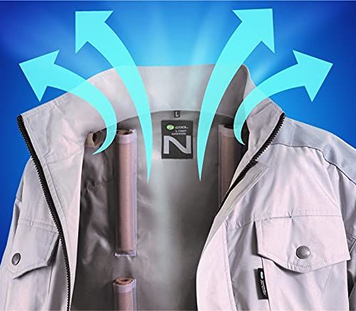 NSP ND-1122 Nクールウェア 上部ファン(半袖)(服 M) ハンターグリーン・チタン・タチエリ ( 8213364 )