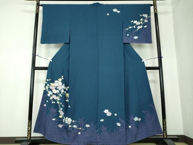平和屋着物●訪問着 枝花文 シルエット 金彩 正絹 DAAS3757ps