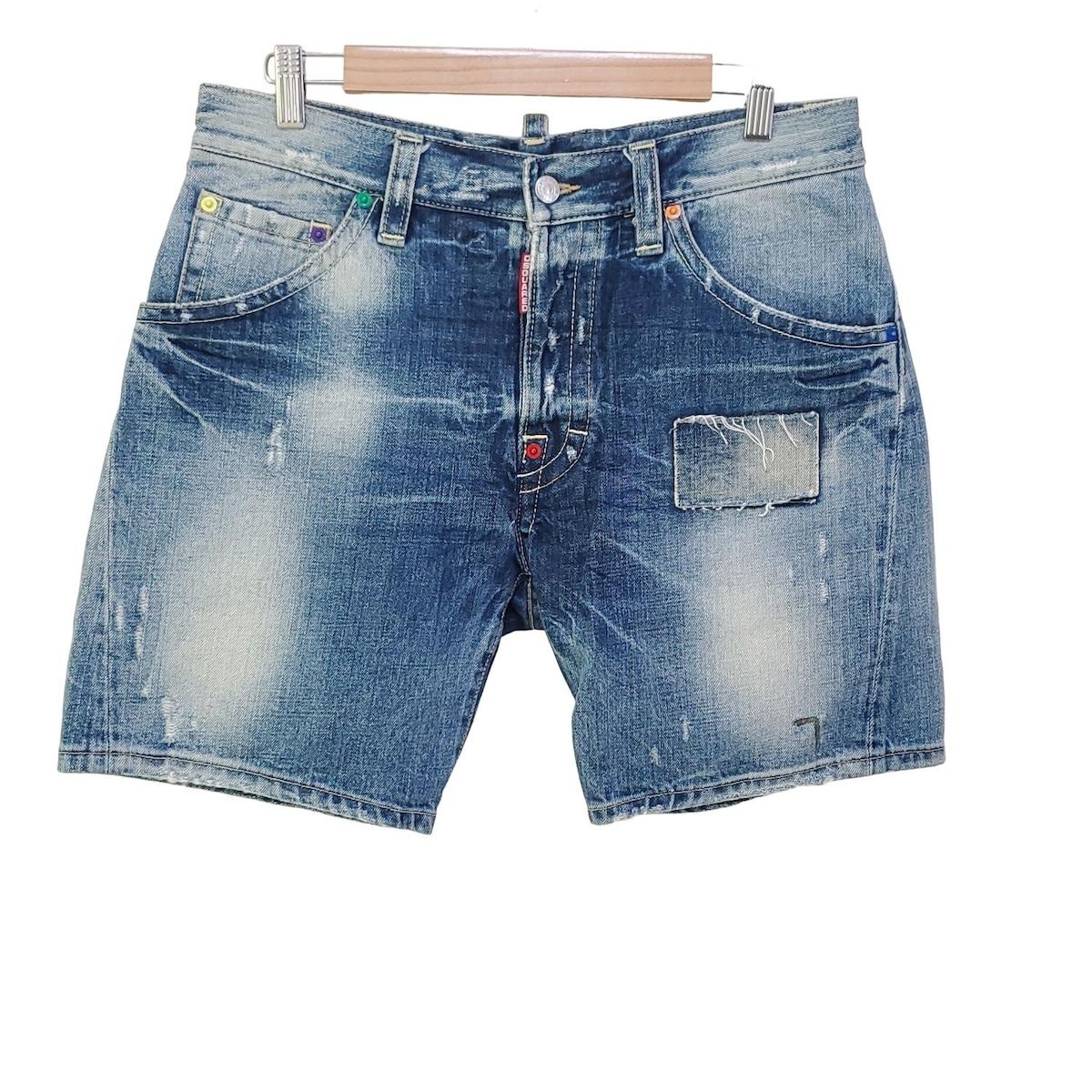 DSQUARED2 ディースクエアード ジーンズ サイズ36 S レディース - ネイビー ハーフ ひざ丈 |ダメージ加工