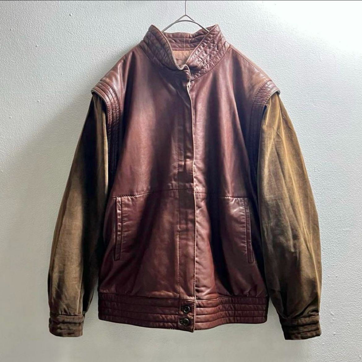 イタリア製 ヴィンテージ ヨーロッパ レザージャケット ブルゾン 高級