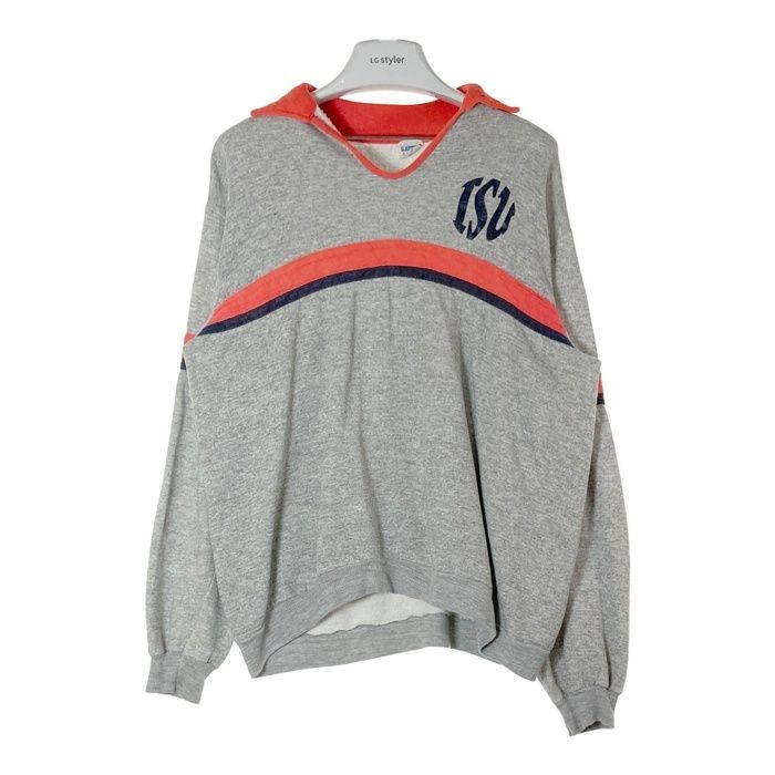 Champion チャンピオン 70s バータグ 襟付長袖スウェット グレー