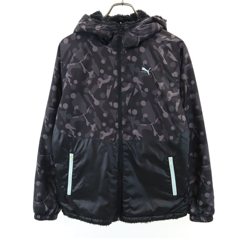 プーマ 長袖 リバーシブル ジップジャケット L グレー系 PUMA ボア×柄 メンズ