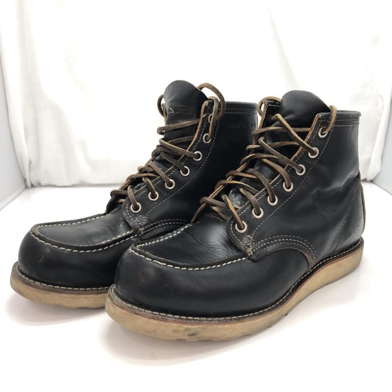 RED WING IRISH SETTER 刺繍犬タグ 7ホール レザー エンジニアブーツ 黒 9874 サイズ26.5cm 91