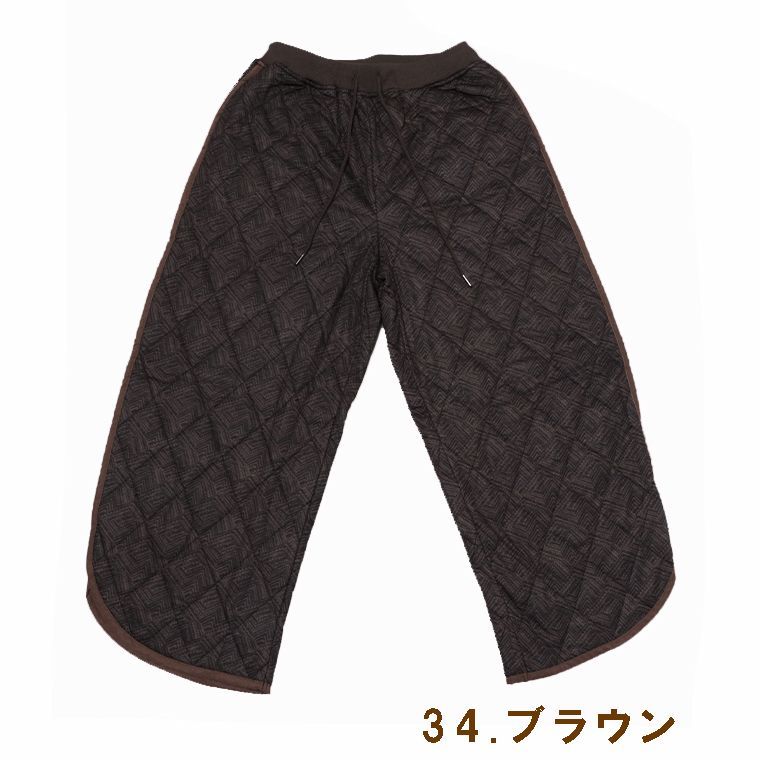 gymmaster ジムマスター G621777 キルトカットパンツ ジャガードキルトラウンドカットパンツ 中綿パンツ レディース フリーサイズ