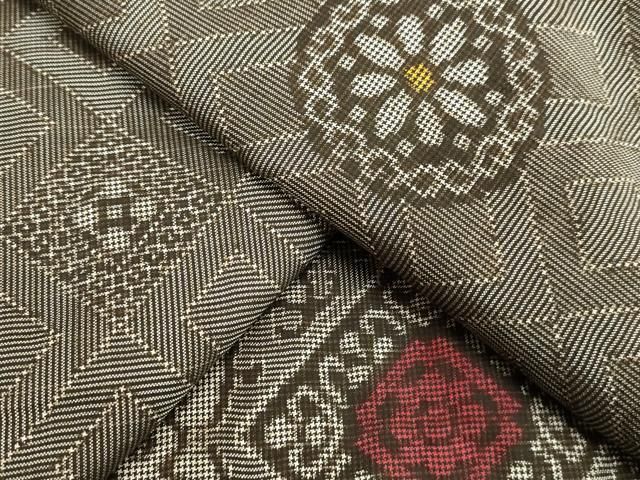 平和屋着物○本場大島紬 龍郷絣 花菱文 正絹 逸品 DAAV8649tw - メルカリ