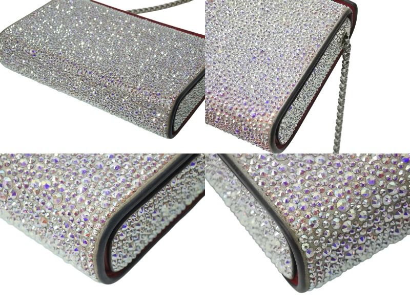 Christian Louboutin クリスチャンルブタン ショルダーバッグ パーティバッグ スワロフスキー 美品 中古 4c070796 Christian Louboutin クリスチャンルブタン ショルダーバッグ パーティ