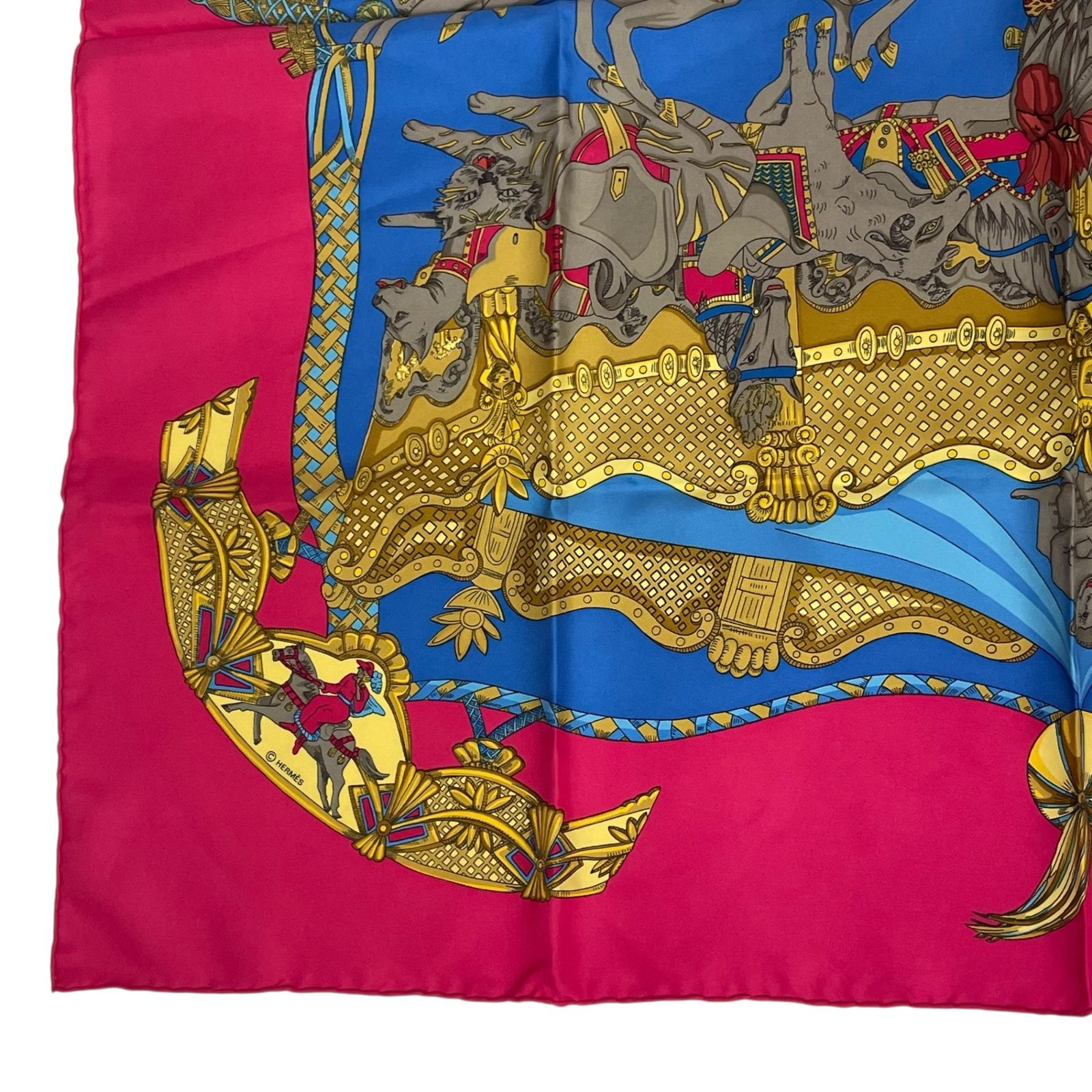 極美品 HERMES エルメス カレ90 シルク TOURNEZ MANEGE