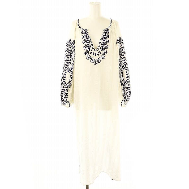 ne Quittez pas ヌキテパ ロングワンピース 刺繍 リネン混 マキシ