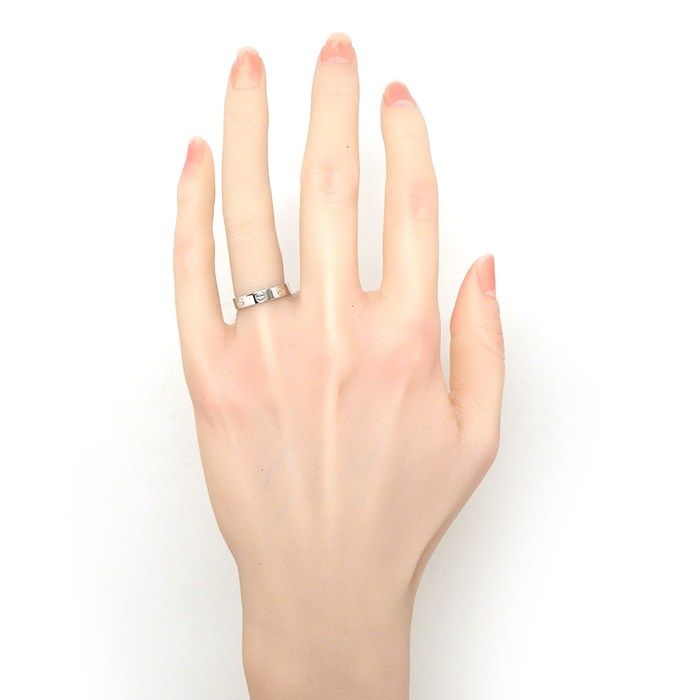 保証書付 カルティエ Cartier K18PG ミニラブリング 47号