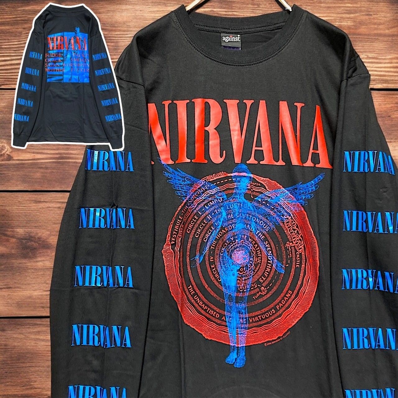 メンズ NIRVANA IN UTERO L/S Tシャツ 両面プリント 長袖 XL