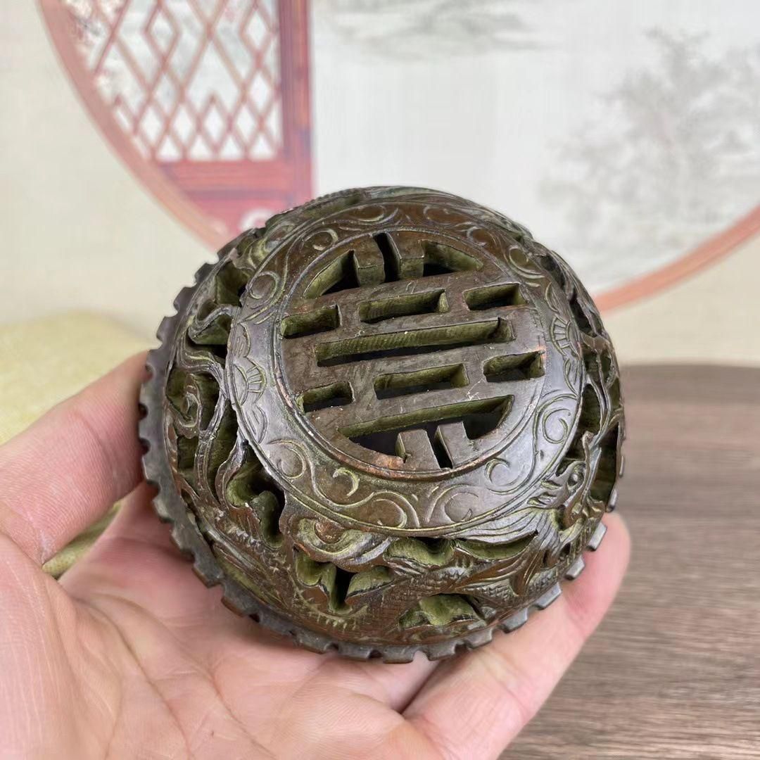 銅製 双龍蓋香炉 円形香炉 香道具 装飾品 工芸品 美術 置物