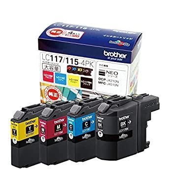 【】brother純正インクカートリッジ4色パック(大容量) LC117/115-4PK 対応型番:MFC-J4910CDW、MFC-J4810DN、DCP-J4215N、MFC-J4510N 他