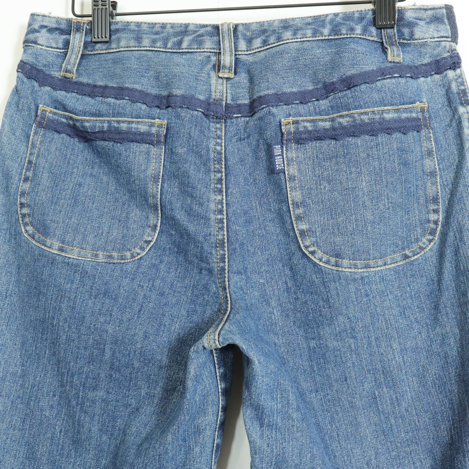 ピンクハウス☆裾段々フリル付き♪ジーンズ クロップドデニムパンツ  