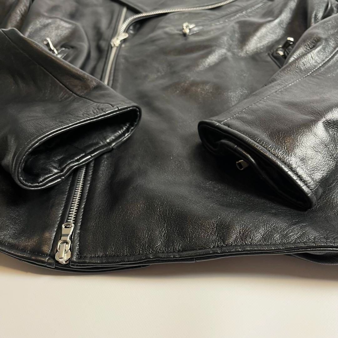 NANO universe ダブルライダースジャケット シープスキン 羊革 KANDAIZUMI_COM