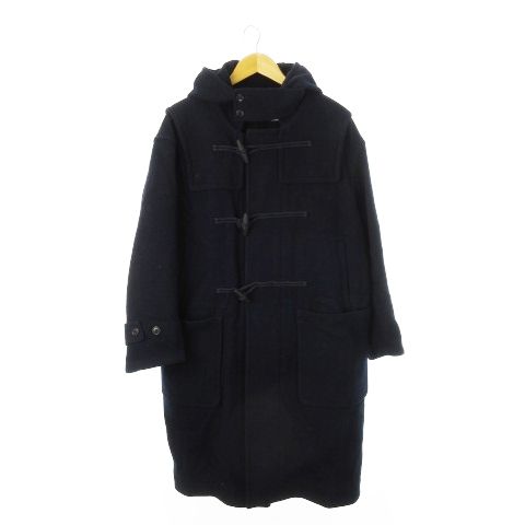 ユニクロ UNIQLO × プラスジェイ J ダッフルコート ロング丈 フーディ ウール M 紺 ネイビー CK1 GY17