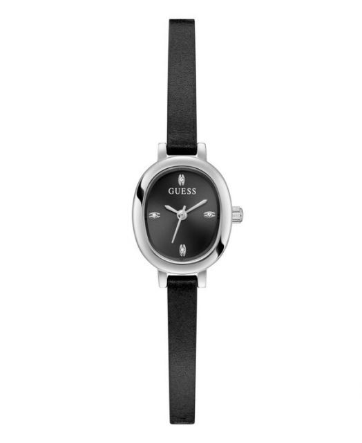 送料無料 ゲス レディース 腕時計 アクセサリー Women s Black Silver Tone Analog Watch 21mm Silver Tone