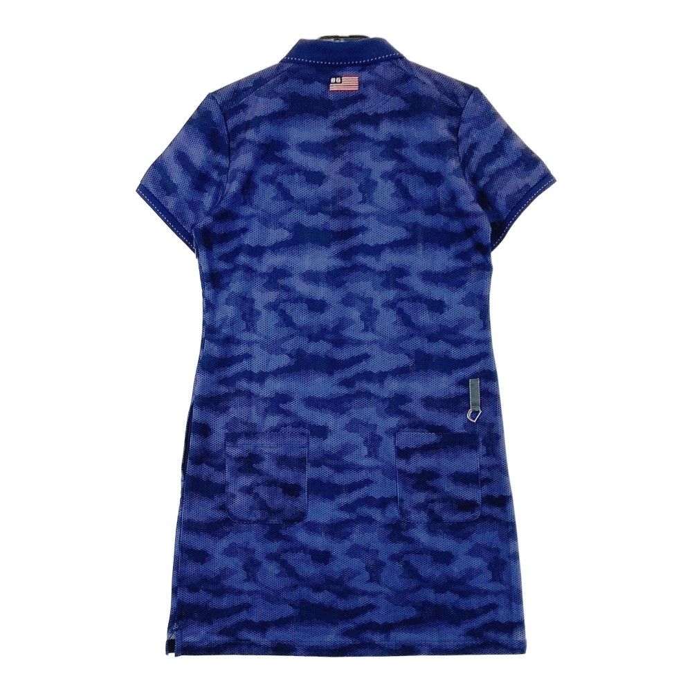 サイズ M BRIEFING GOLF ブリーフィング 半袖ワンピース 迷彩 カモフラ柄 ネイビー系 240101304984 ゴルフウェア レディース ストスト