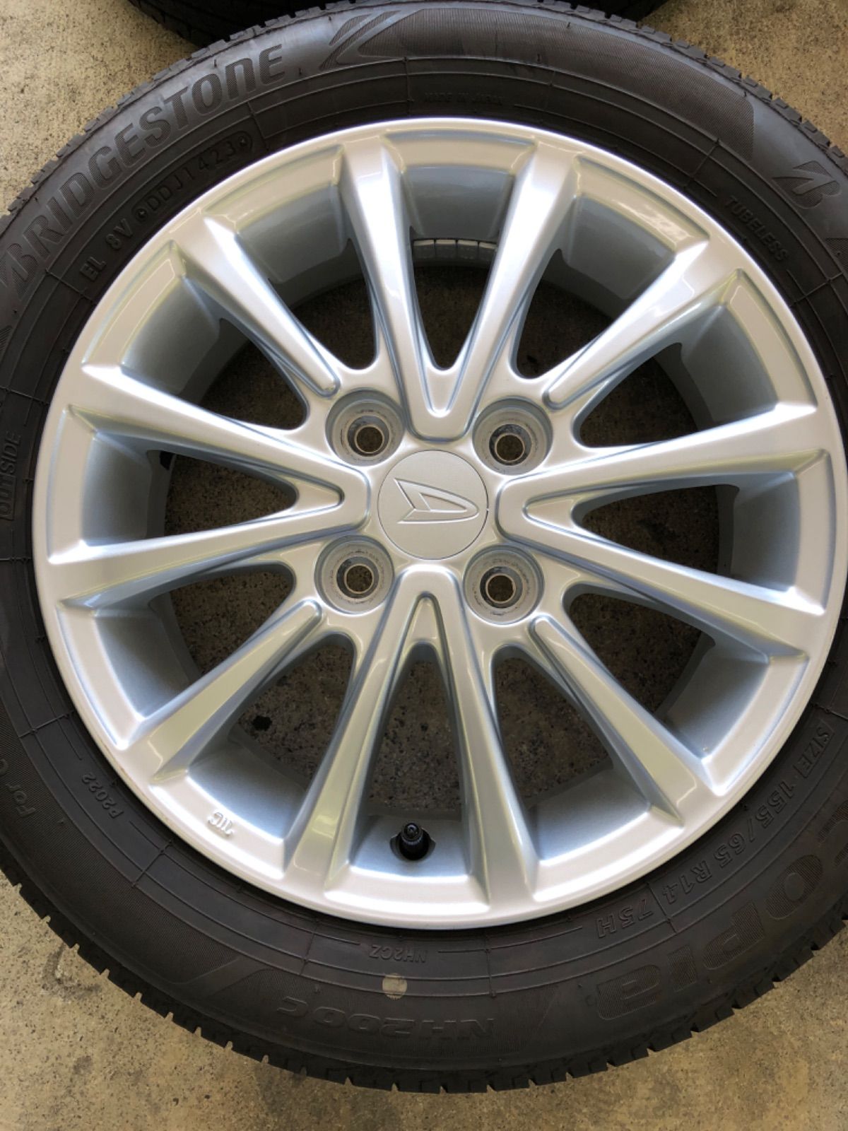 155 65R14 ダイハツ 純正アルミホイール サマータイヤ