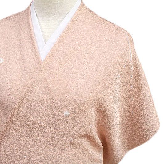 藤の花刺繍半衿 日本刺繍 サモンピンク 藤刺繍半衿 | 風 藤の花刺繍半