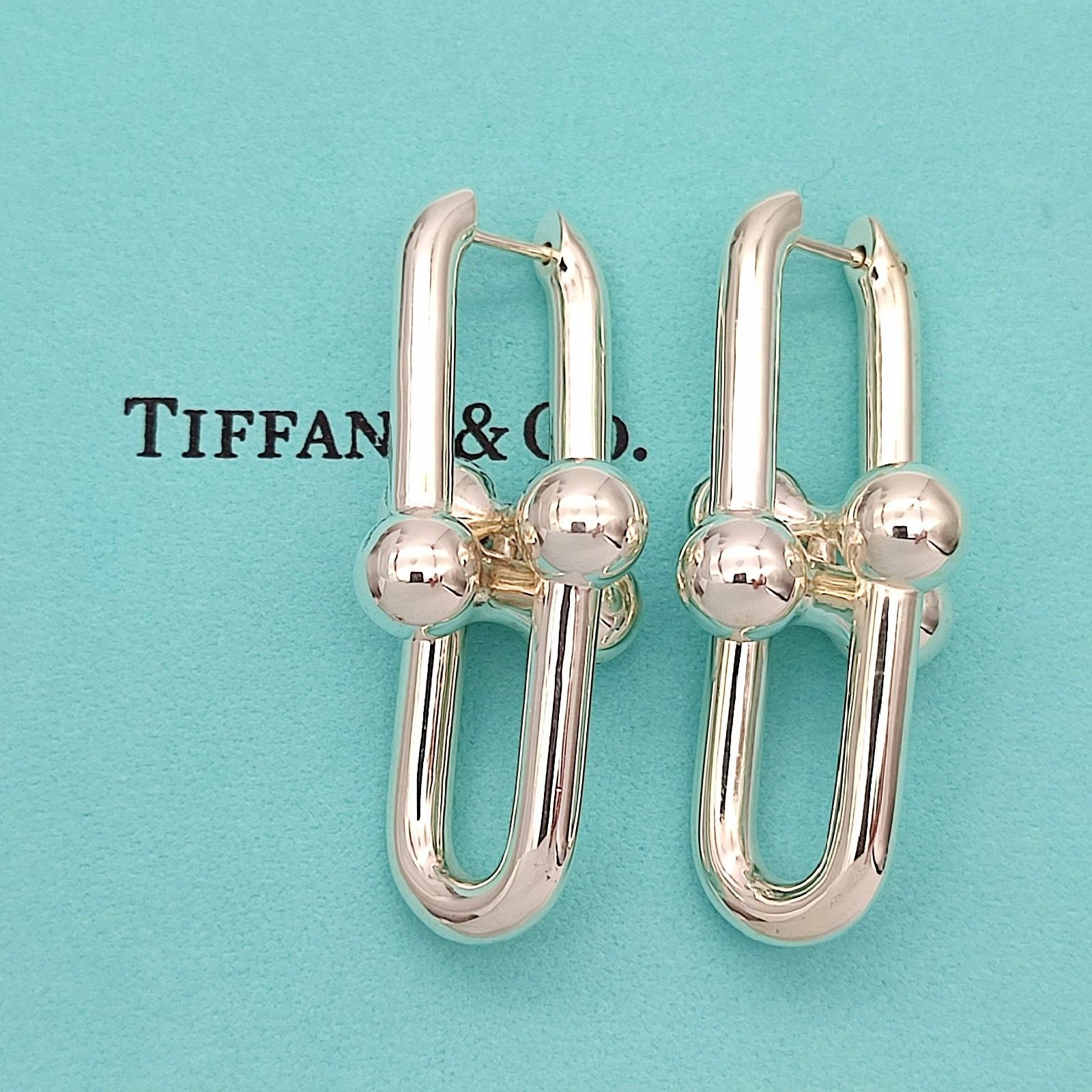 【美品】Tiffanyティファニーハードウェアエクストララージリンクピアスシルバー925