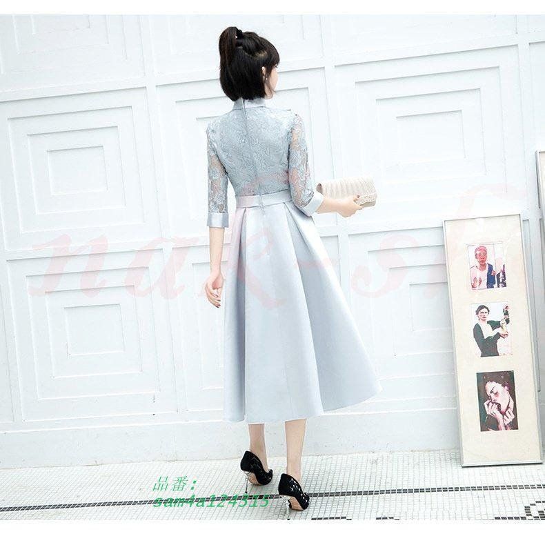 パーティードレス結婚式服装ドレスワンピース20代10代30代NAKフォーマルドレス50代女性冬赤お呼ばれ母親親族袖ありフォーマルワンピース