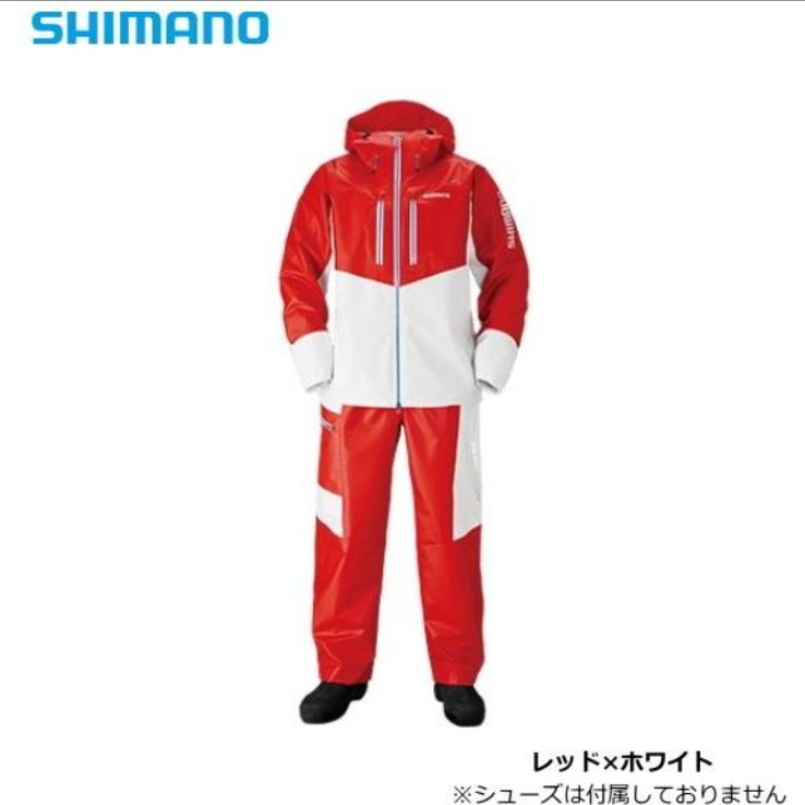 シマノ マリンライトスーツ RA-034N レッド×ホワイト 2XL