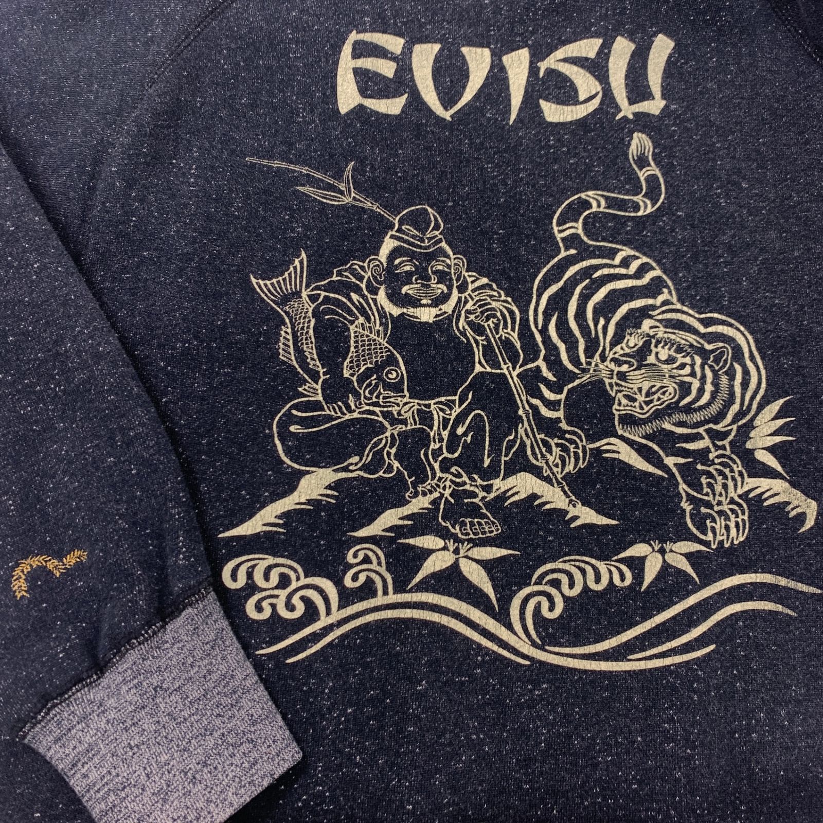 エビス EVISU フード パーカー ダークグレー 戌魂 古着 EVISU エヴィス ジップアップパーカー フーディ スウェット