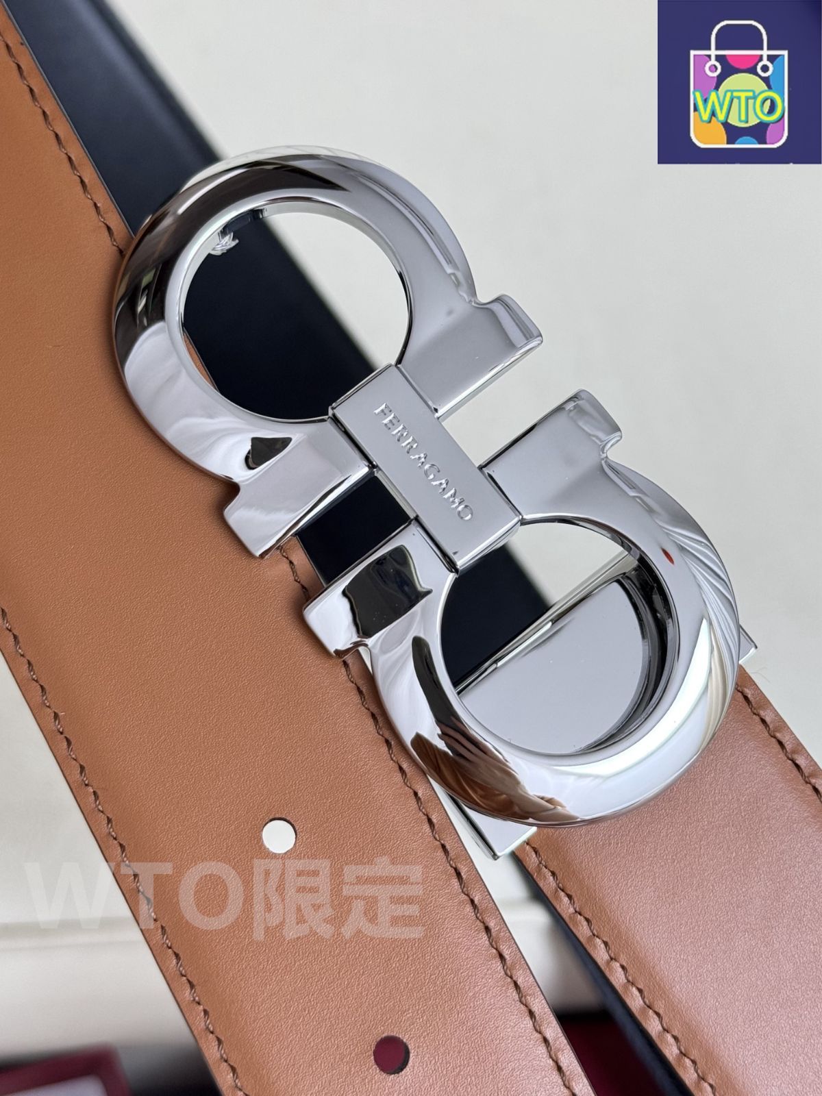 ☆値下げ中⭐︎ Ferragamo ダブルオーバルバックル ベルト ☆値下げ中⭐︎ Ferragamo ダブルオーバルバックル ベルト