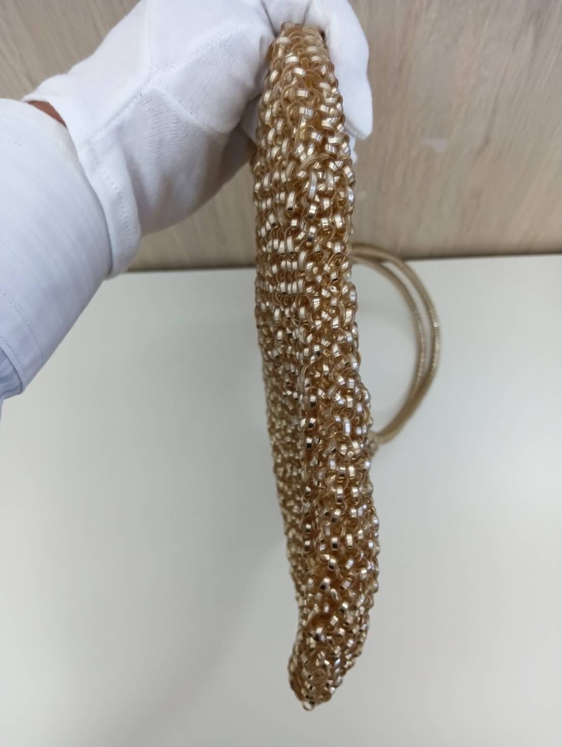 美品　ANTEPRIMA ハンドバッグ ワイヤーバッグ　手提げ　肩掛け　ゴールド 中古品】 ANTEPRIMAアンテプリマ チャーム付き ハンドバッグ