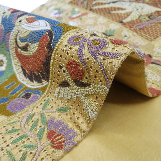 袋帯 中古 リサイクル 正絹 フォーマル 六通 汕頭刺繍 スワトウ