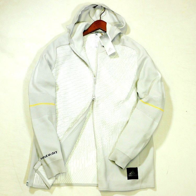 新品続々入荷中人気商品！ 定価24 200円 アディダス ゴルフ フーディー ジップアップジャケット L 白x灰 グラデーション adidas メンズ