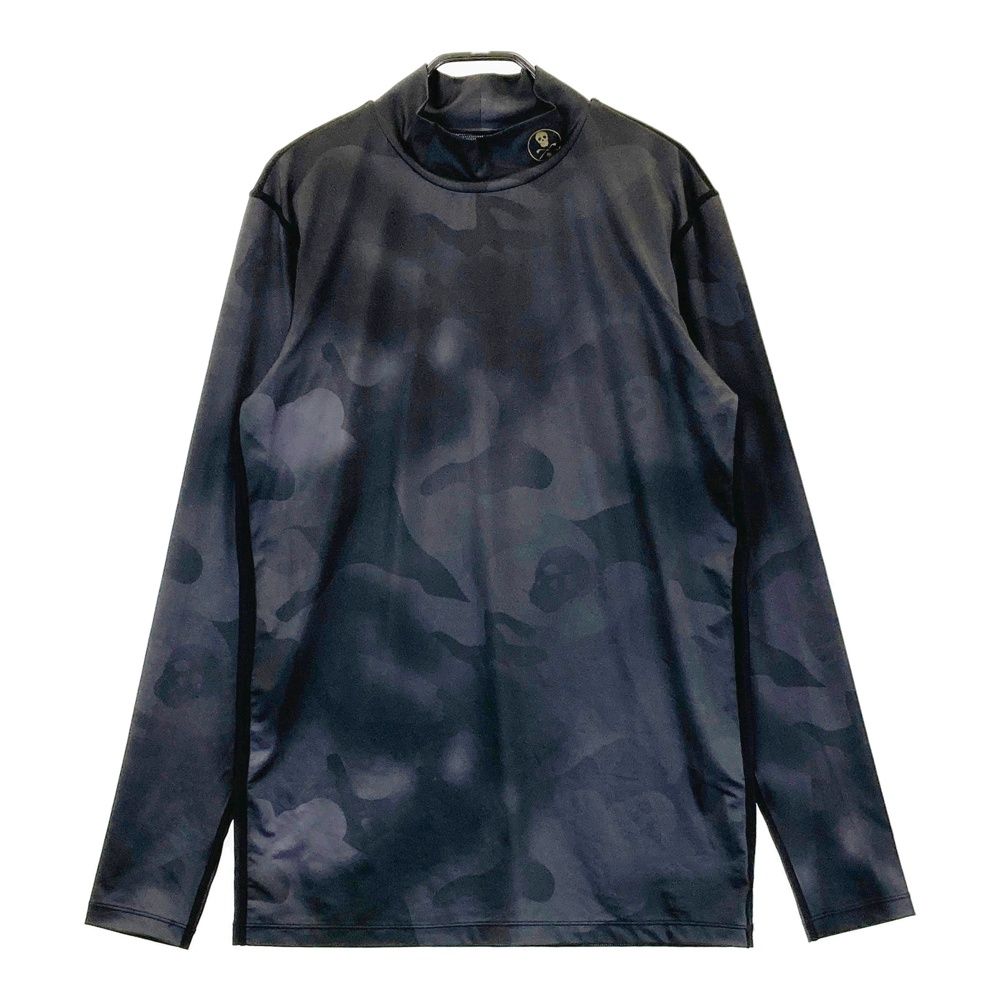 サイズ 48 MARK-LONA マークアンドロナ 長袖ハイネックインナーTシャツ カモフラ ブラック系 240101445756 ゴルフウェア メンズ ストスト