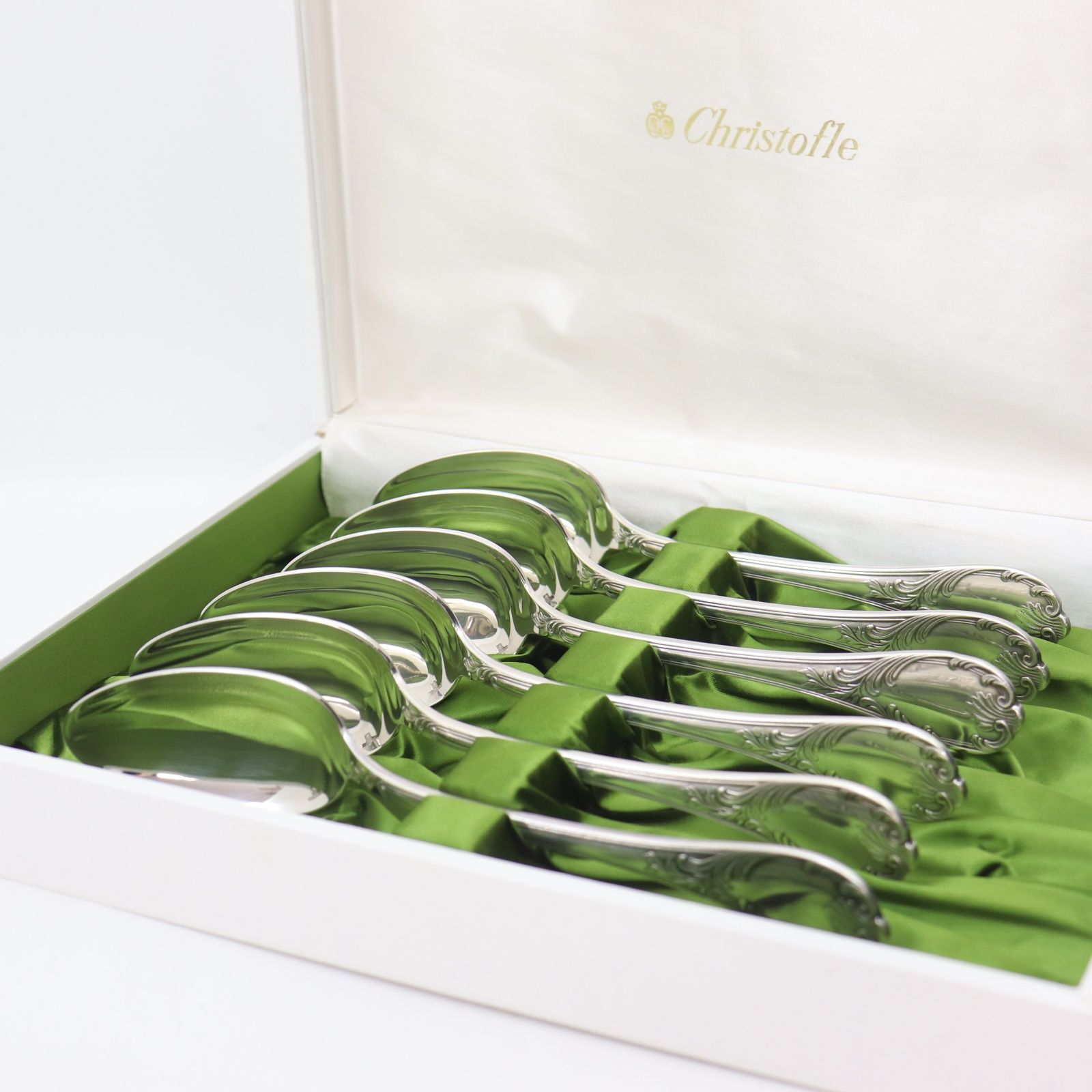 IT49KVLT4FJI ♥保管品 Christofle クリストフル MARLY マルリー シルバープレート テーブルスプーン 6点セット 食器 カトラリー