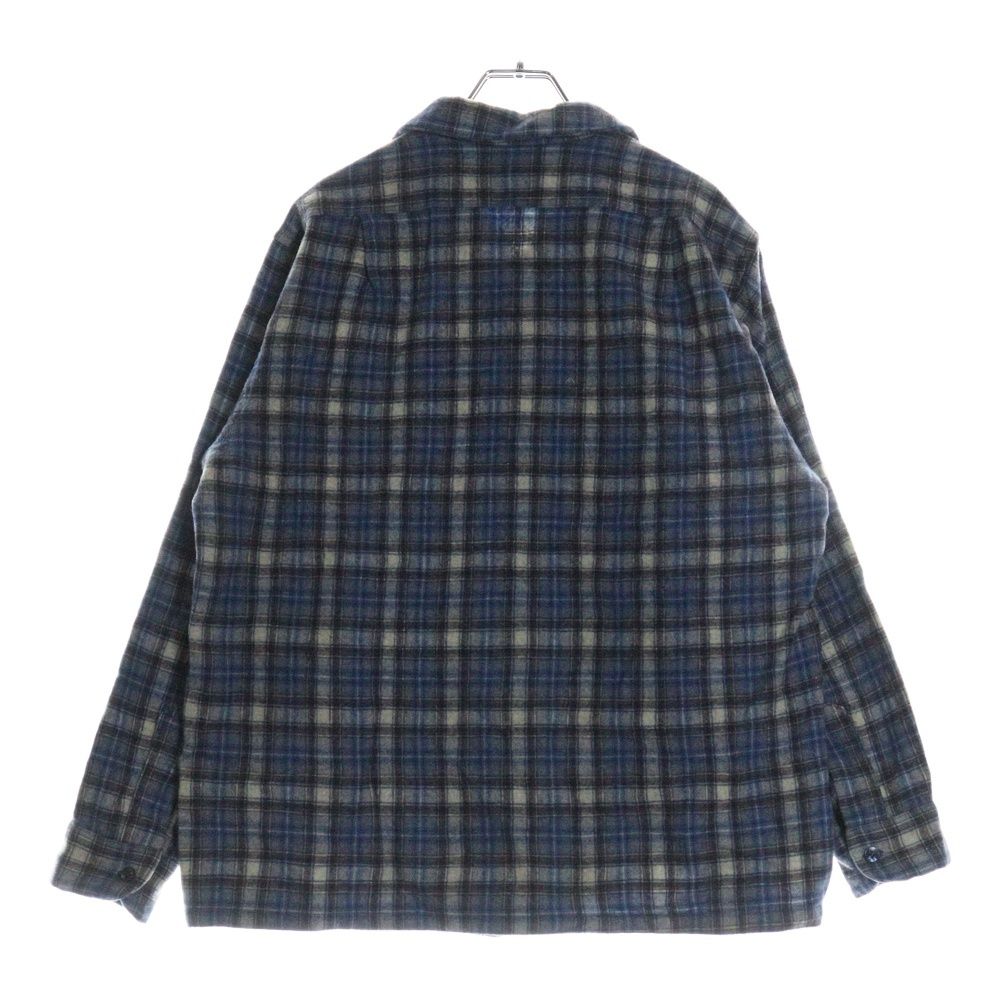 70s ペンドルトン開襟シャツ/ウールチェックボードシャツ/ブルー PENDLETON (ペンドルトン) 70S VINTAGE タータンチェック