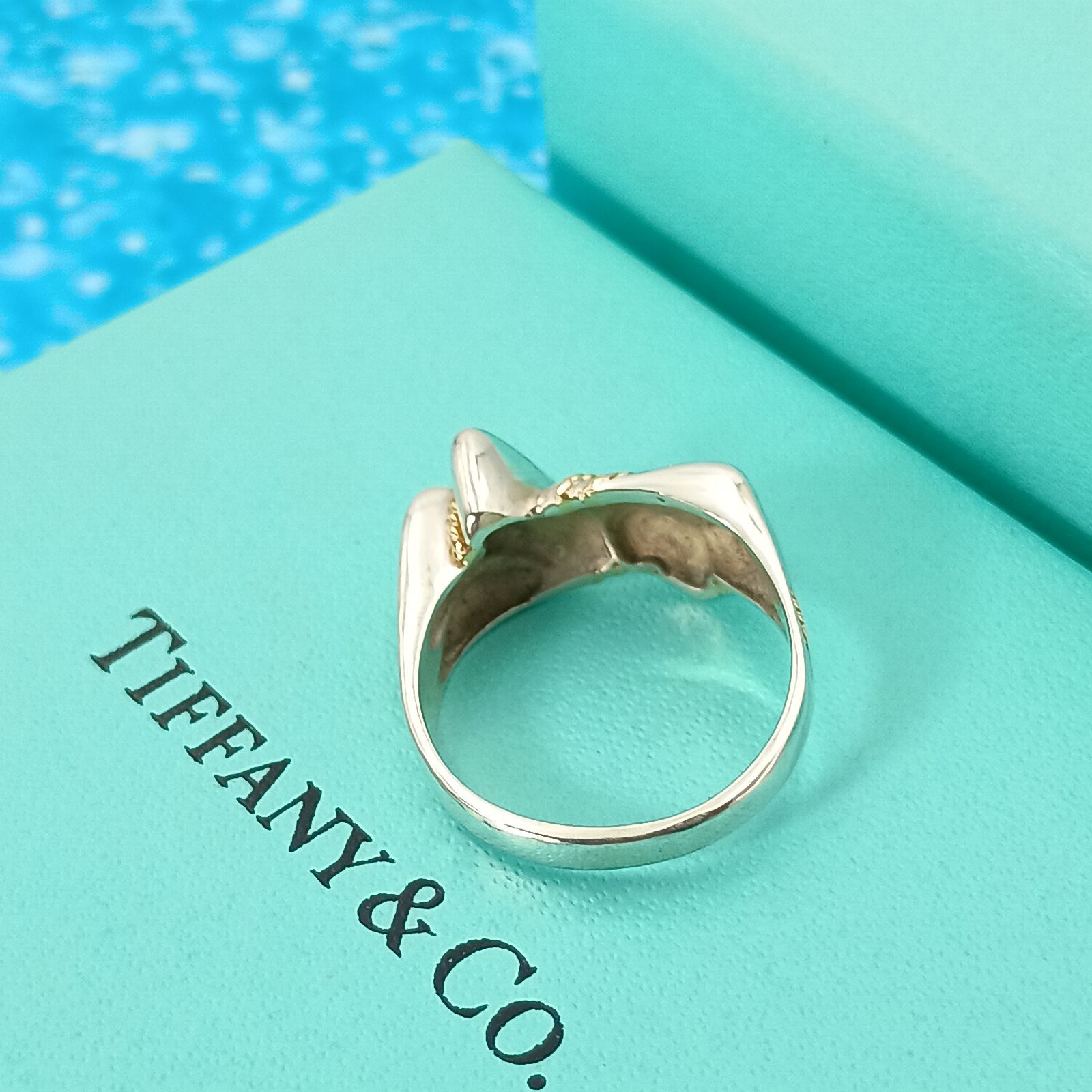 ティファニー K18YG ダイヤモンド ツイストリング 750 / 8.5号