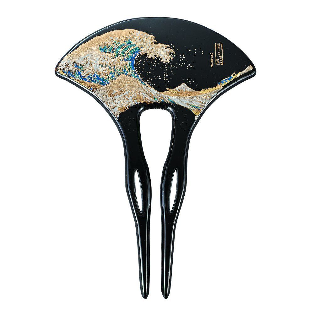 【品質保証，爆買い】 【新着商品】まえじゅう漆器 漆芸かんざし 波(B) 4X-132 和装小物