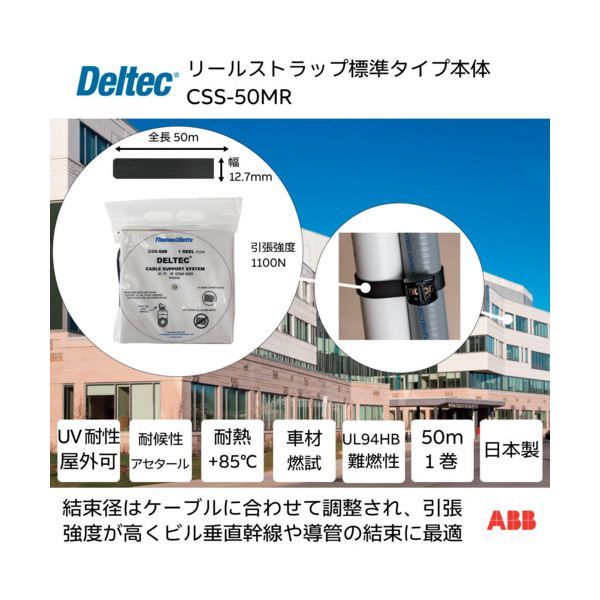 7営業日以内発送 デルテック CSS-50MR リールストラップ 標準タイプ 幅12．7mm×リール全長50m CSS50MR 沖縄離島販売不可