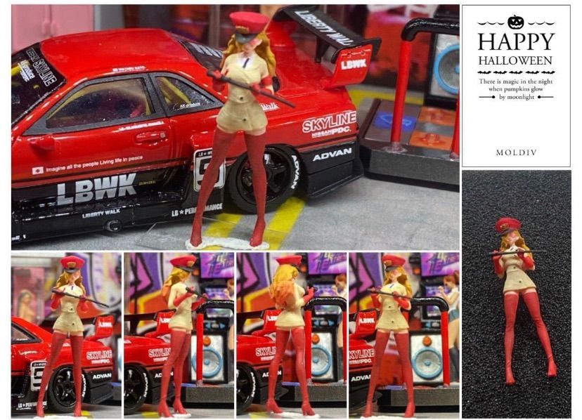 1:64　美人女王様　美脚　セクシー　フィギュア　トミカサイズ　ジオラマ　MINI GT LBWK 日本未発売マテル ミニカー MATTEL 精密塗装