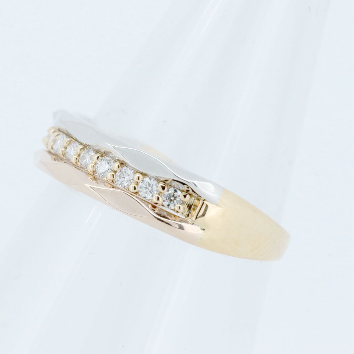 エステール ダイヤモンド リング 指輪 0.18ct 13号 K18YG/PG(18金  