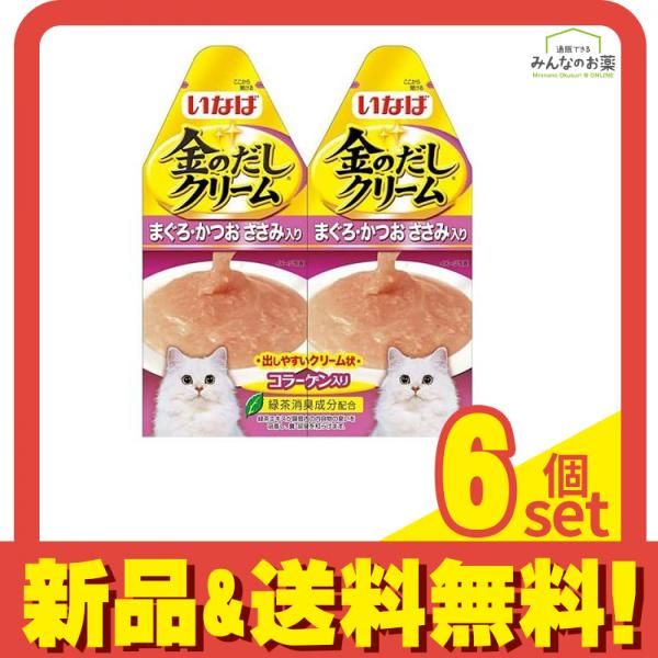 いなば 金のだしクリーム 猫用 まぐろ かつお ささみ入り 30g ×2袋 6個セット